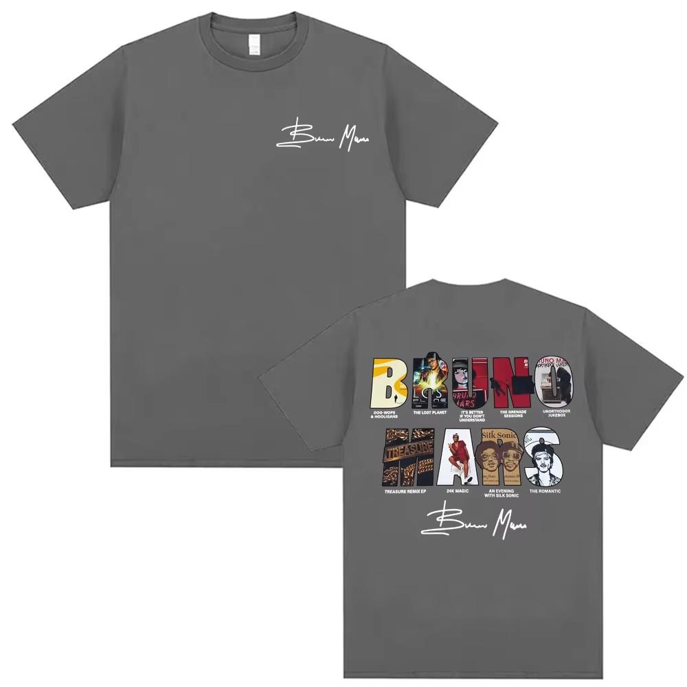 Bruno Mars The RoUnisextic Album Cover Tshirts Unisex Women Fashion Hip Hop Streetwear T Shirts Cotton Casual Oversized T Shirts