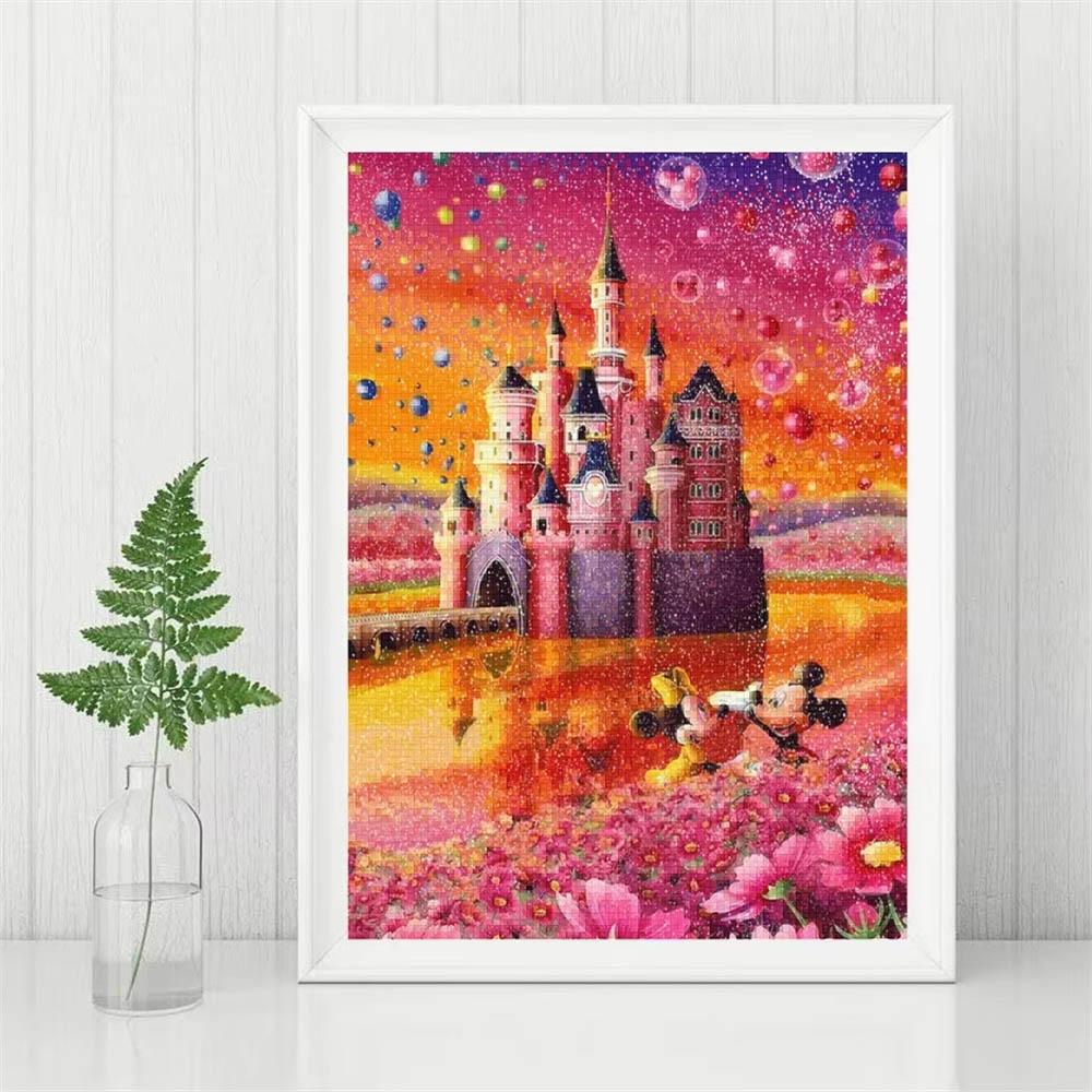 Disney Schloss Mickey Minnie 5D Diamantmalerei Voller Diamanten DIY Handgemachte Diamantmalerei Cartoon Animation Dekoratives Malerei-Set