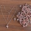 S925 Sterling Silver Diamond Cross Choker Necklace - Showerproof, American Hip Hop Style