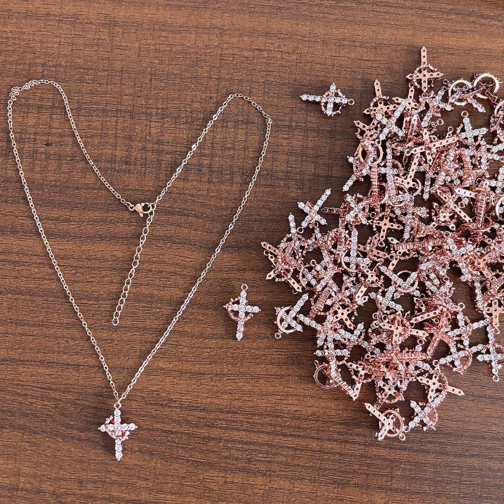 S925 Sterling Silver Diamond Cross Choker Necklace - Showerproof, American Hip Hop Style