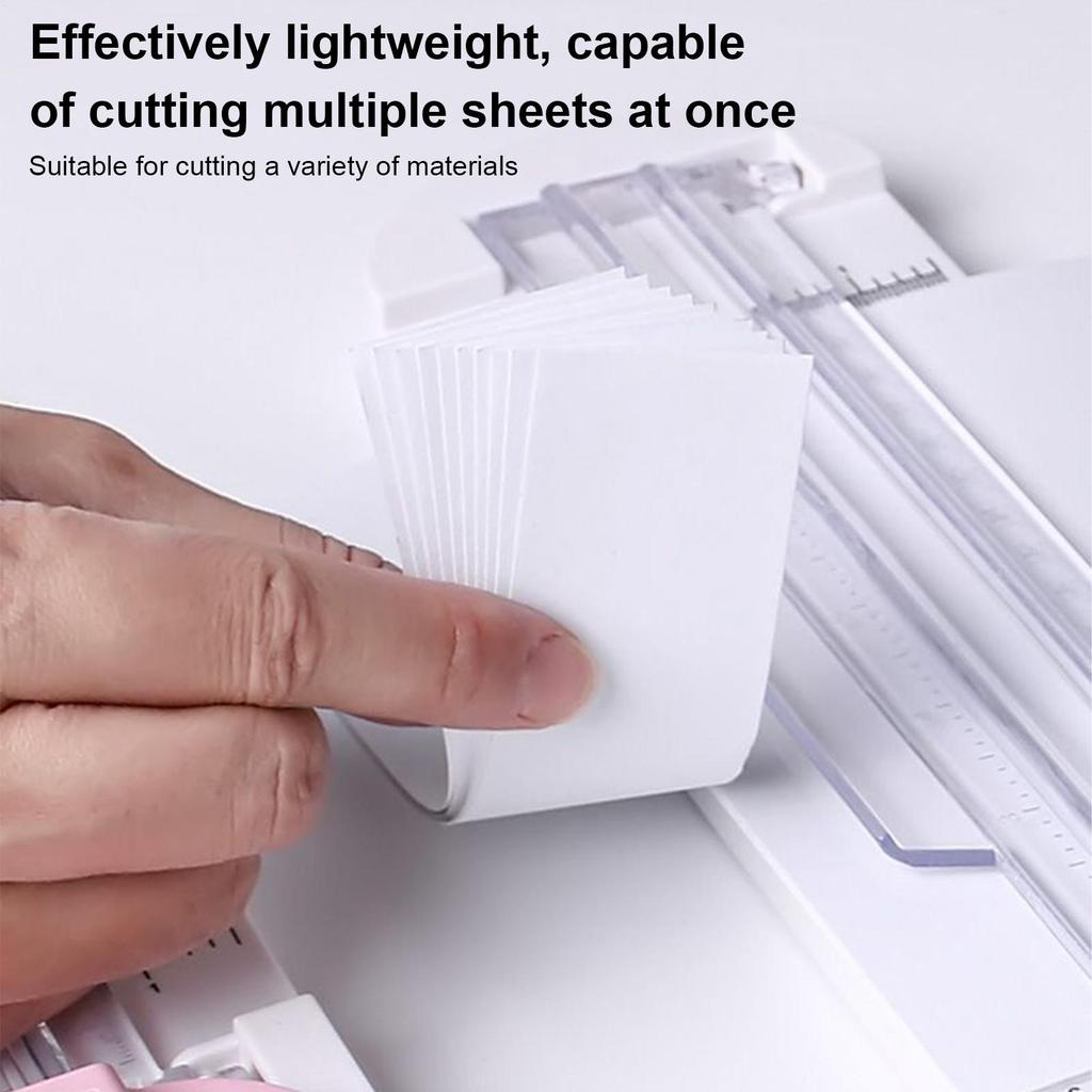 Paper Cutter 4-in-1 Multi-Function Photo Cutter Scrapbooking Cutter Creasing Machine Hand-Cutting Card Label Cardboard Art Tools