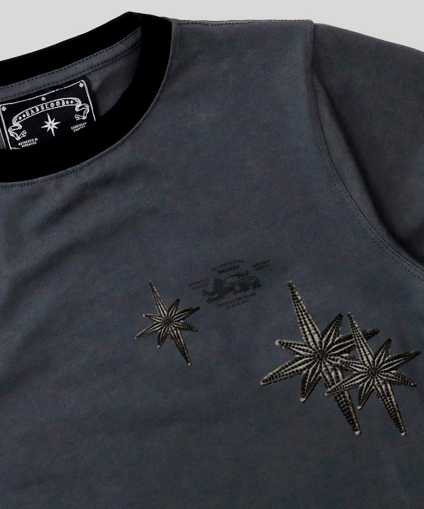 BADBLOOD Cosmo Multi Patch Ringer T-Shirt - Charcoal