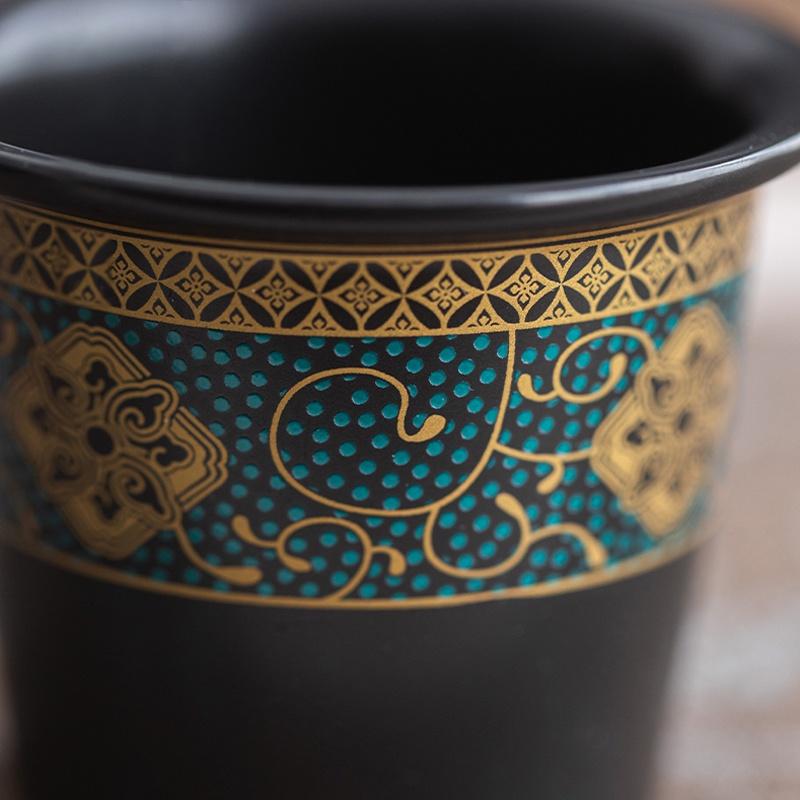 400ml Glass Tea Cup with Lid and Handle Ceramic Filter Mug