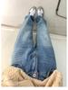 2024 Herbst Damen Retro Koreanische Gerade Bein High-Waist Weite Bein Jeans
