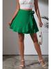 One Piece Lace Up Skirt High Waist Solid Color Ruffled Edge Short Skirt Cross-border Women's Clothing
