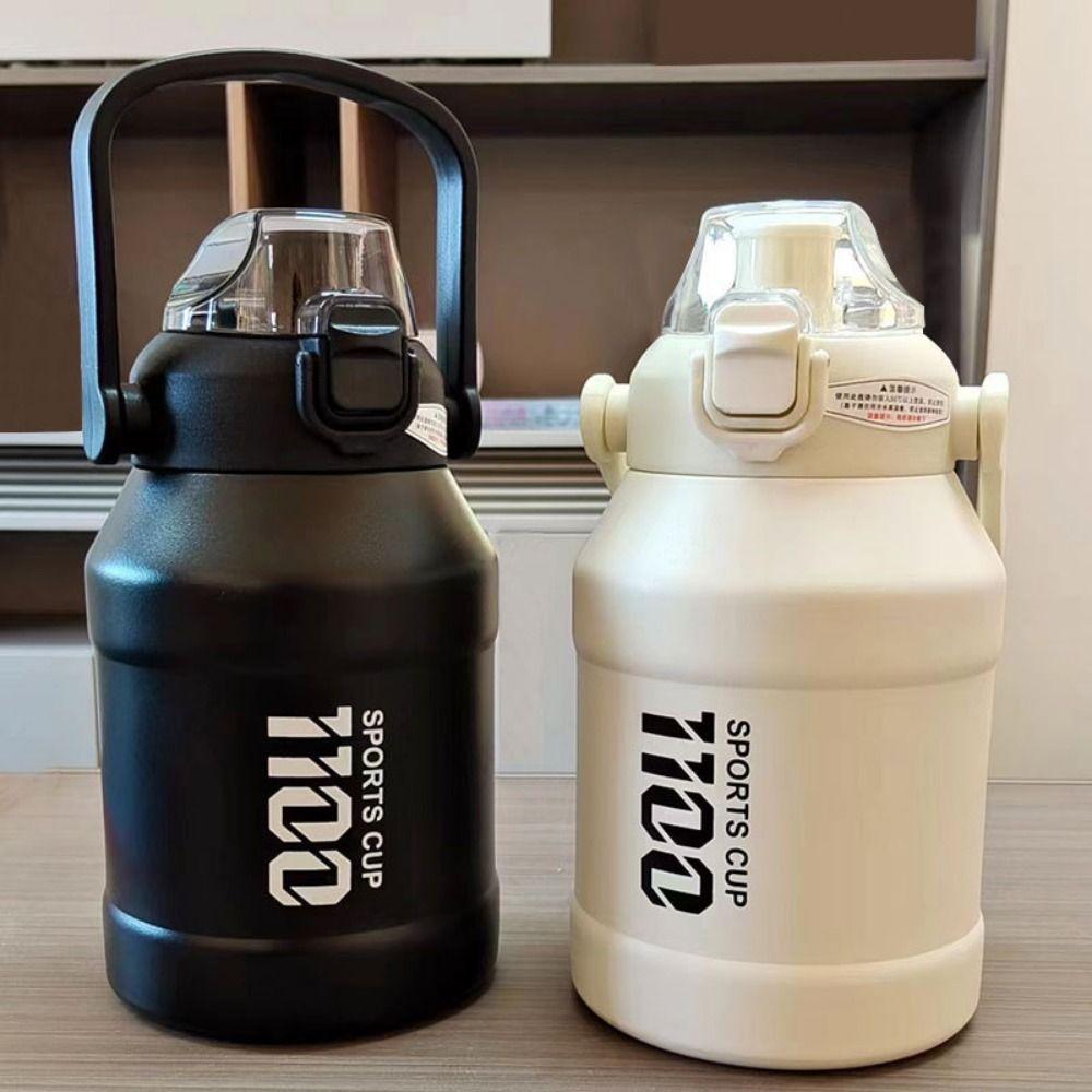 Insulated Hand-held Thermos Cup Leak Proof Straw Thermal Water Bottle  Coffee Tea