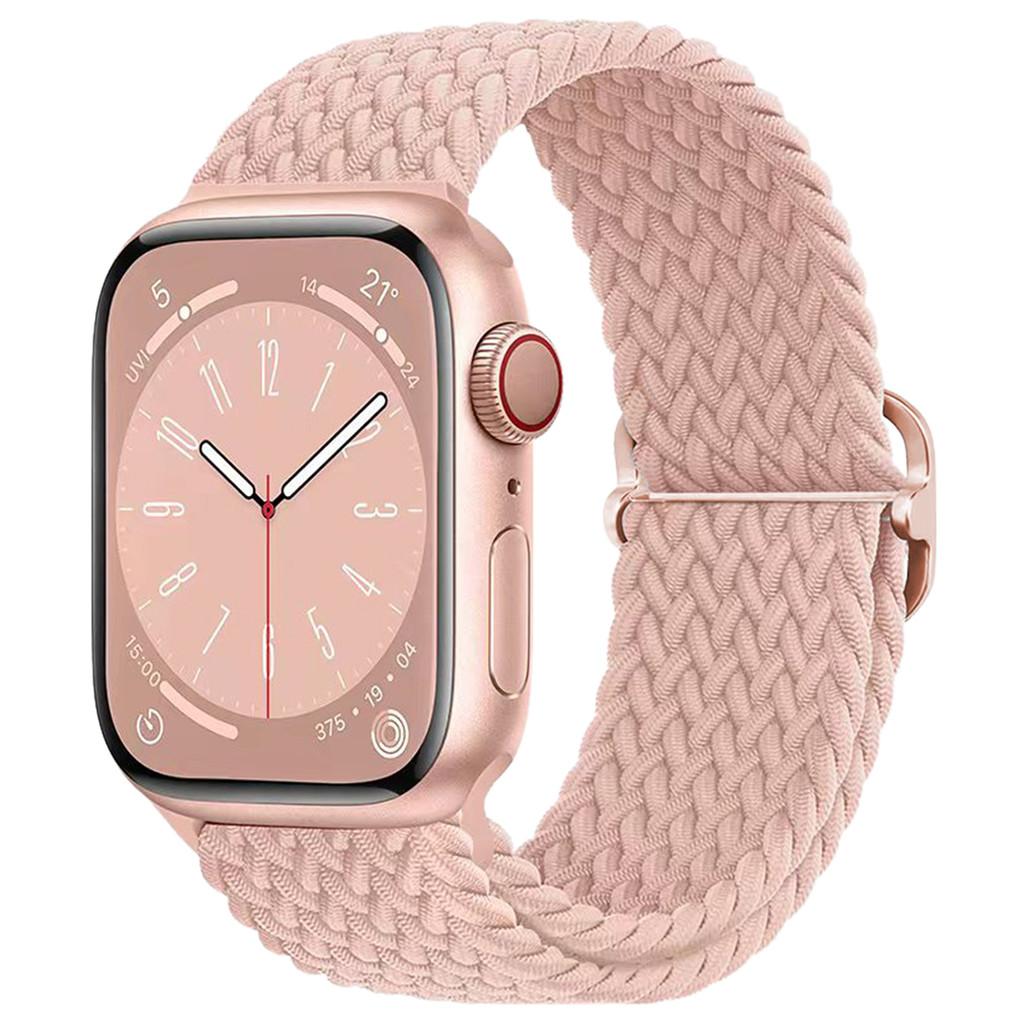 Braided Band for Apple Watch Ultra 3 2 49mm 11 10 42/46mm Nylon Elastic Belt Bracelet for 9 8 7 41mm/45mm 6 5 4 SE3 40/44mm