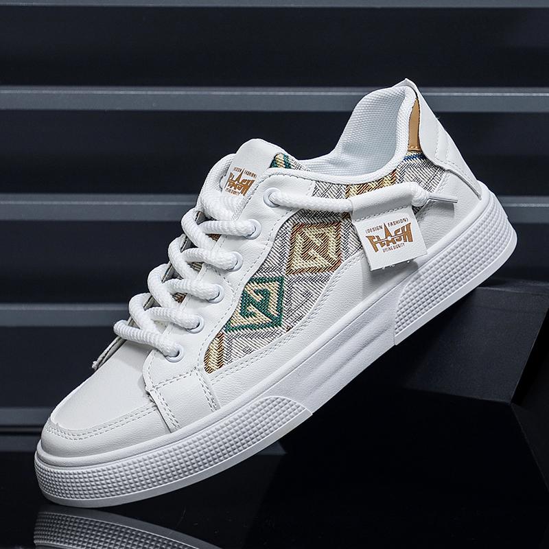 Mens Thick Sole Vulcanized Shoes Male Sneakers Summer Breathable Casual Sports Shoes Trend Flat Shoes Korean Plate Walking Shoes