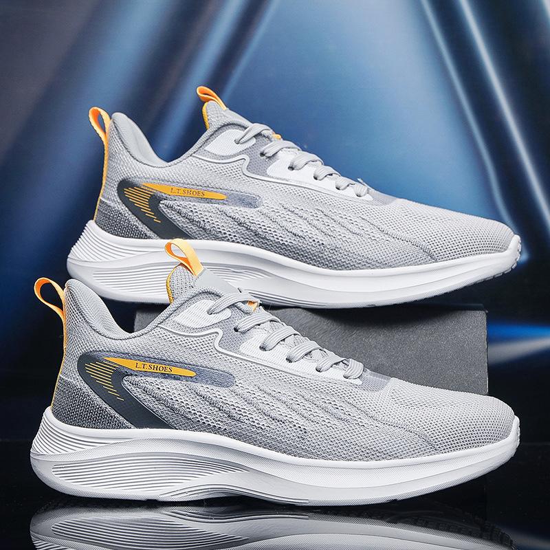 Men's Shoes Breathable Fly-woven Platform Casual Sports Shoes Men's Summer Net Shoes Versatile Platform Youth Running Shoes