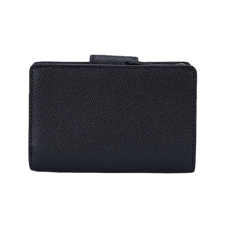 COACH Corner Zip Leather Card Holder, Wallet Medium Women's Black 6390-IMBLK