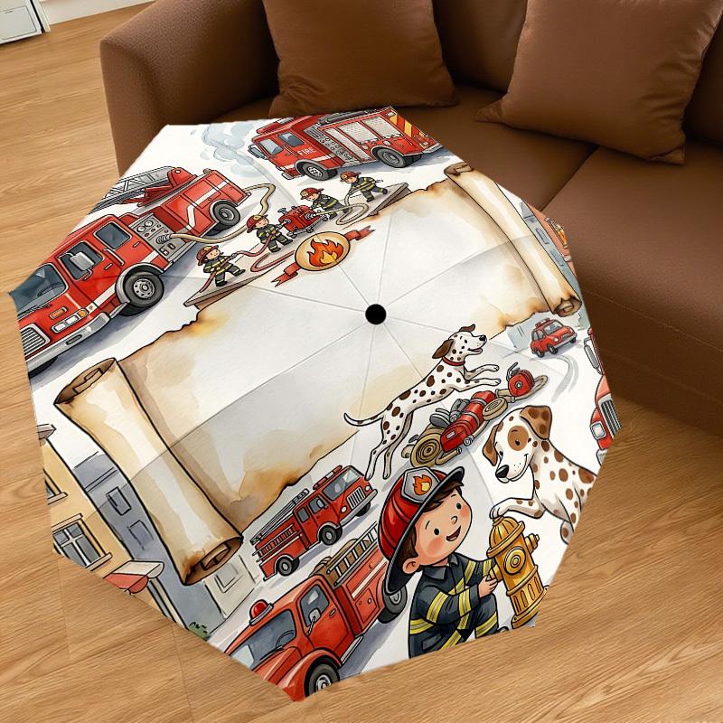 1 Stück Feuerwehrmann Hund Regenschirm - 8 Speichen verstärkt, Automatisches Öffnen, Leicht & Langlebig, Modeaccessoire für Draußen, H0343