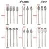 20 Pcs Accessories Diamond Grinding Heads Mini Drill Burrs Bit Set 3Mm Shank Grinding Head Forjade And Stone