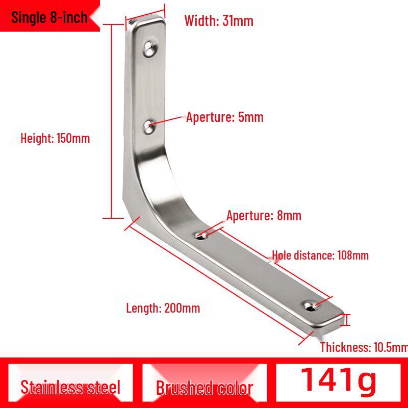 Triangular Wall Shelf Bracket: Bent, Load-Bearing Iron Support for Storage Racks