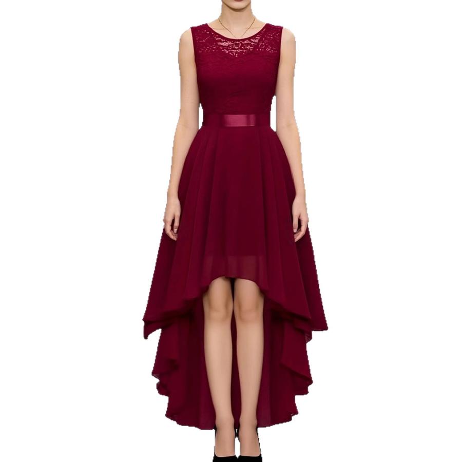 Luxury Elegant Chic High-End Short Front Long Slim Sleeveless Dress