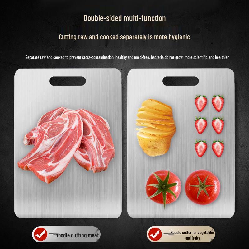 Tabla de Cortar Antibacteriana de Acero Inoxidable de Grado Alimenticio - Resistente y Antimoho, Ideal para Cocina y Preparación de Masa