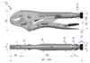 CrMo steel 10" locking pliers (Morse) with curved jaws Waryński