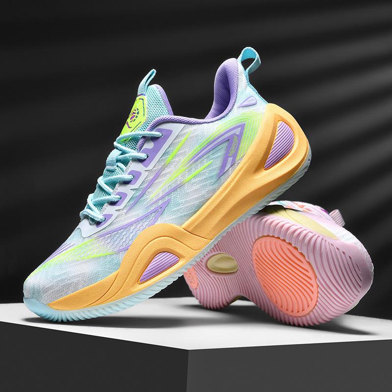 New mandarin duck basketball shoes mesh men's and women's mesh sports shoes students teenagers big children running shoes