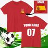 Personalised Spain Football T-T-Shirt Custom Name Number Fan Gift Unisex Tee Top