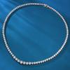 Xiancan S925 Silver European & American Fashion Choker with Water Drop and Round Pave Diamonds
