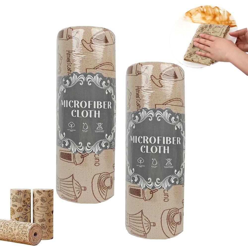 1/2Roll Microfiber Kitchen Cleaning Cloth Tearable Kitchen Towels  Wet and Dry Use