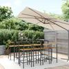 VidaXL Garden Bar Set 9 Pcs Black Poly Rattan/solid Acacia Wood, Bar Table Set, Table and Bar Chair of 3187696
