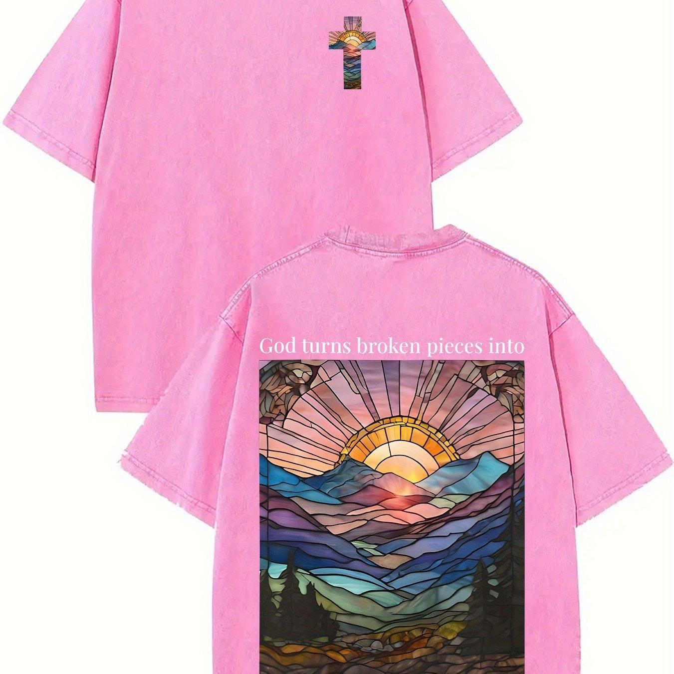 God Turns Broken Pieces Into Masterpieces Prints, Washed To S розы красного