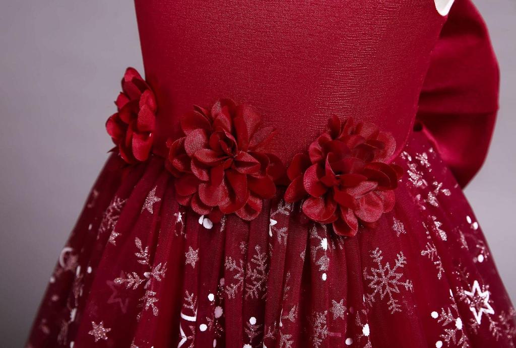 Dress for Piano Long Formal Junior Floral Bridesmaid Girls' Recitals, Kids' Dress, Dress, Dress, Dress, Bow, Ribbon, Decoration, Concert, Wedding,