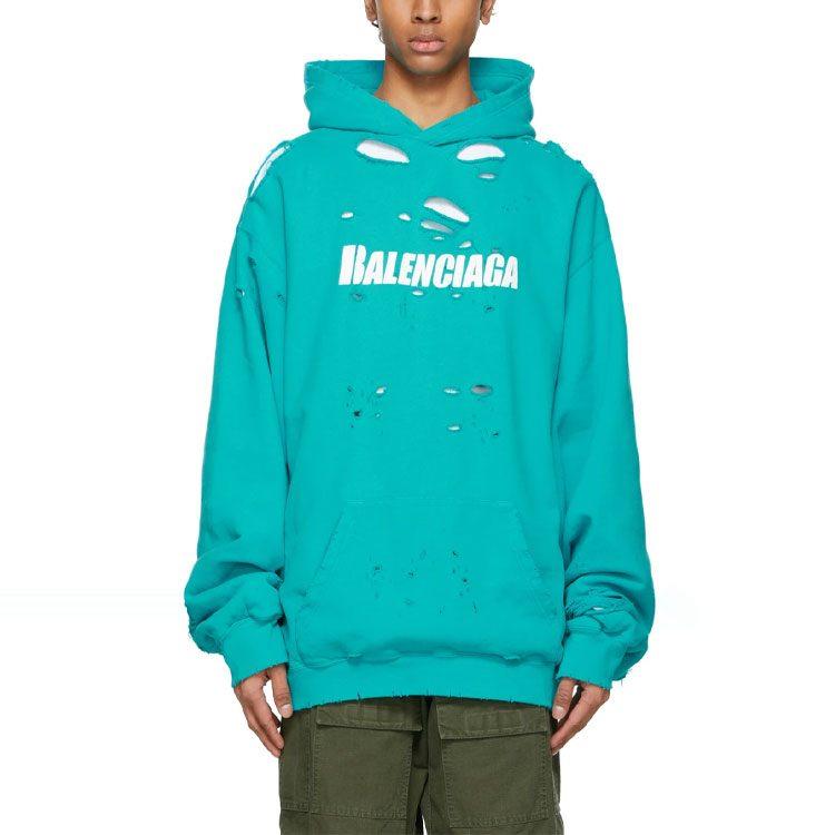 Balenciaga Sweatshirt Loose Fit Men's Sky Blue 659403TKVB64661