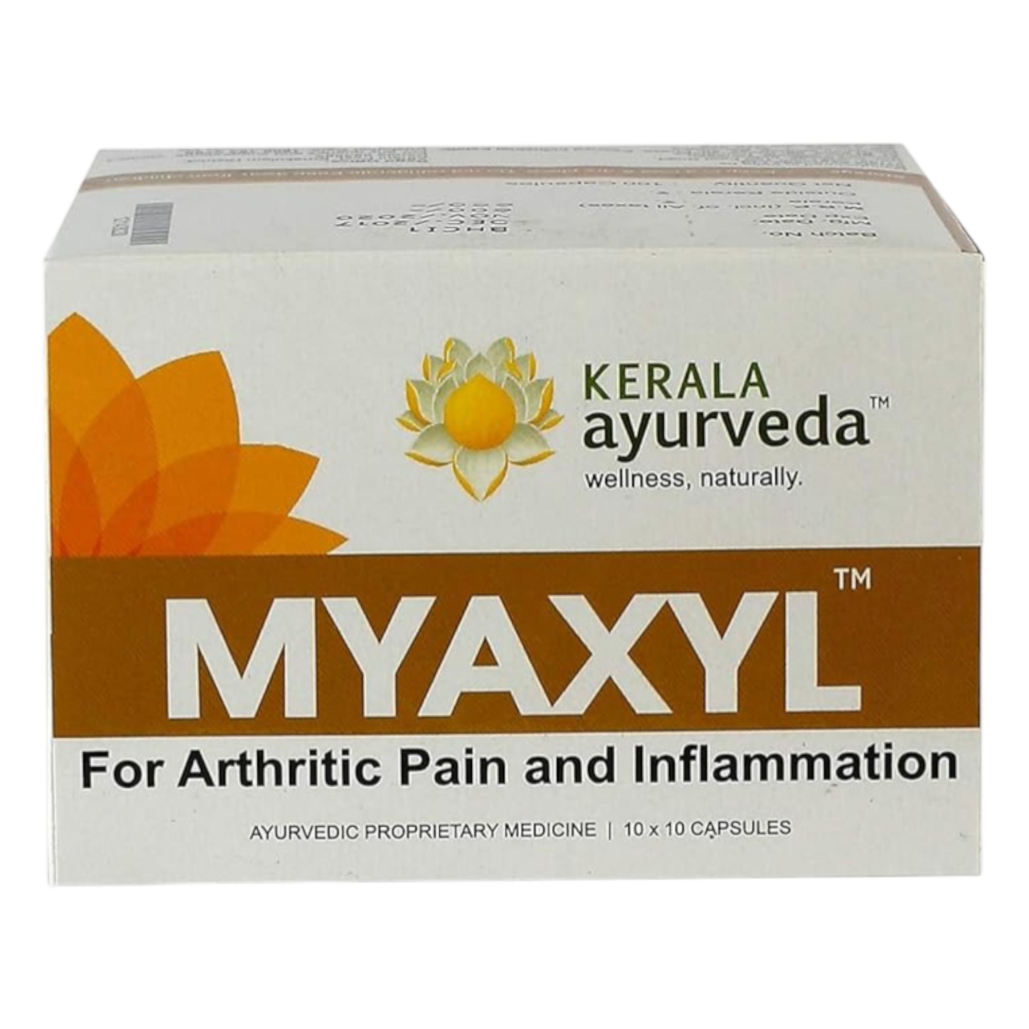 

KERALA Ayurveda Myaxyl Ayurvedic Pain Relief Capsules 100 Tabs Dual Action Joint & Muscle Support