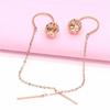 Exquisite Russian 585 Purple Gold Color Gold Hollow Ball Earrings, Simple Temperament Design, Rose Gold-Plated Earrings