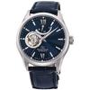 Star Mechanical Automatic Watch RE-AT0006L Men's Navy Leather Strap