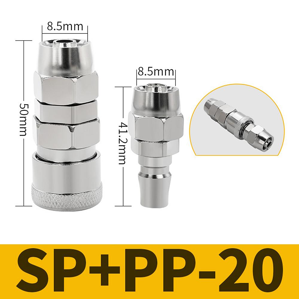 

1/4 High-Pressure Quick Coupler Connector-Pneumatic Accessories for Air Compressor, PU Air Pipe Tool-Durable Release