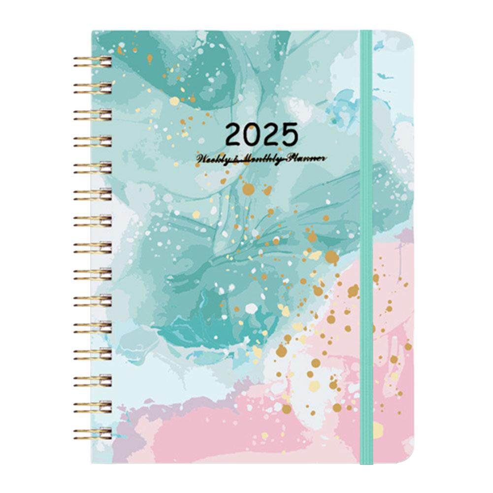 2025 A5 Notebook Spiral Bound Monthly Planner with Monthly Tabs Calendar Planner for Office School