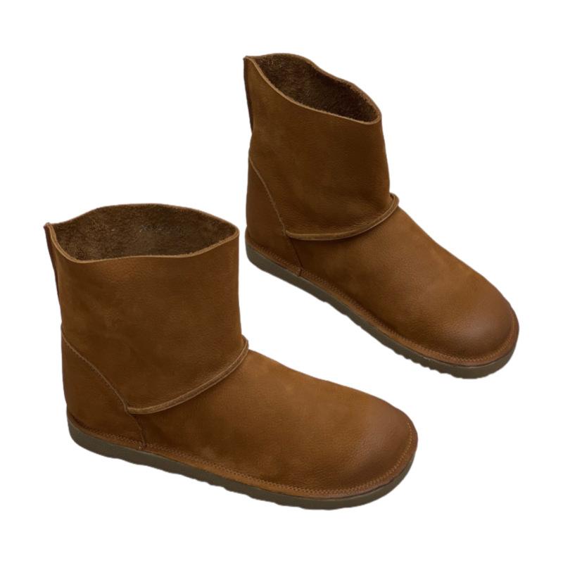 New Style Shoes: Retro Boots, Round-toed Ankle Boots, Simple and Casual Mid-calf Women's Boots