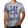 Men’s Vintage Tee Shirt Graphic T Shirt Say Yes To Water Grey Marl