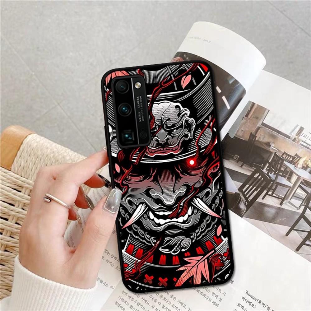 Samurai Oni Mask Phone Case For Huawei Honor 10 Lite 9 20 7A 9X 30 50 60 70 Pro Plus Soft Silicone Cover