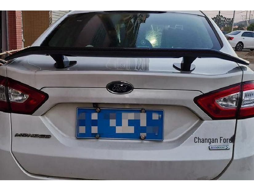 ABS Carbon Fiber Texture No-Drill Rear Spoiler for GT Sports Cars - B Style Airplane Wing