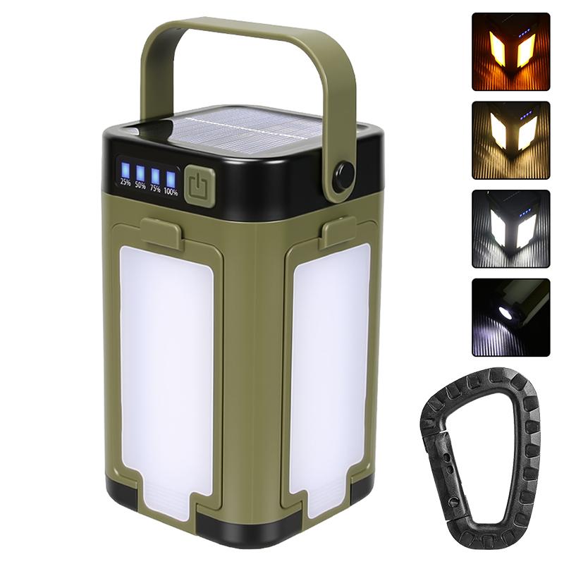 Powerful LED Flashlight 4 leaf Folding Lantern Outdoor Camping Light Atmosphere Lamp Rechargeable Floodlight Emergency Torch
