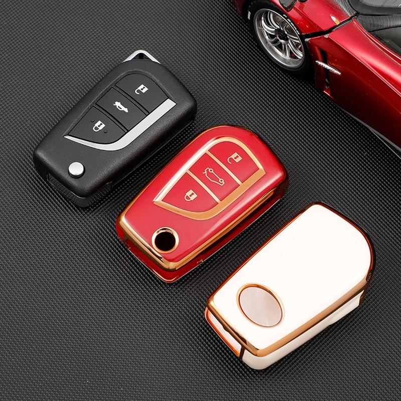 Soft Tpu Car Key Case Fob For Toyota Auris Corolla Avensis Verso Yaris Aygo Scion Tc Im Camry Rav4 Forturner 3 Buttons Key Bag