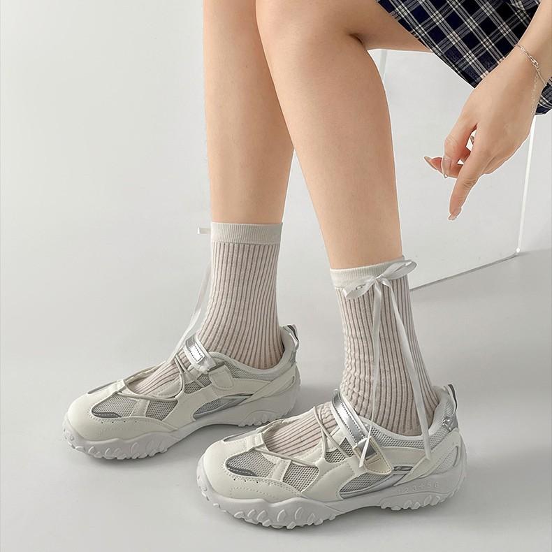 Weiße Retro-Plateau-Freizeit-Sport-Mary-Jane-Schuhe Damen 2025 neu Sommer Rock Flachmund Höhenzunahme Einzelne Schuhe