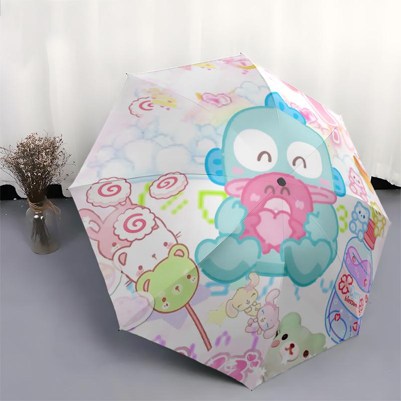 1pc Cherry Blossom Kawaii Umbrella - Automatic Open/Closed, Portable 3-Fold Design, 8-Bone Iron Frame Outdoor Umbrella, Perfect Festival Gift for Fans