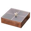 Bamboo Snack Tray With Divided Compartments Modern Chinese Style Serving Dish Nuts Candies Fruit Dessert