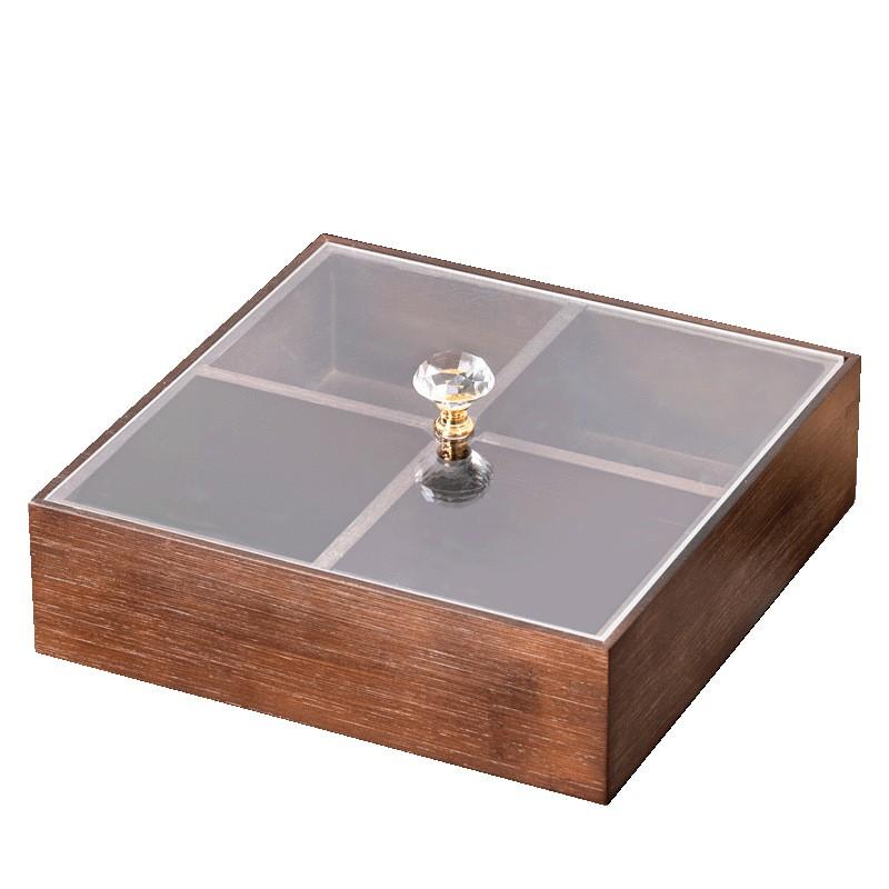 Bamboo Snack Tray With Divided Compartments Modern Chinese Style Serving Dish Nuts Candies Fruit Dessert
