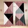Set Of 2 Flat Printing Curtains Without Rod Geometric Triangles Soft Colors Valentine Is Day Holiday Polyester Easy Curtain Made