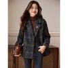 Women's Plaid Wool Blend Coat