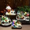 Verschiedene weihnachtliche drehende leuchtende musikalische Harz-Musikbox-Ornamente Weihnachtsgeschenk