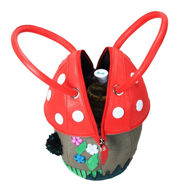 2025 Cute Candy Color Women's Handbag - Japanese-Inspired Casual Mushroom Design