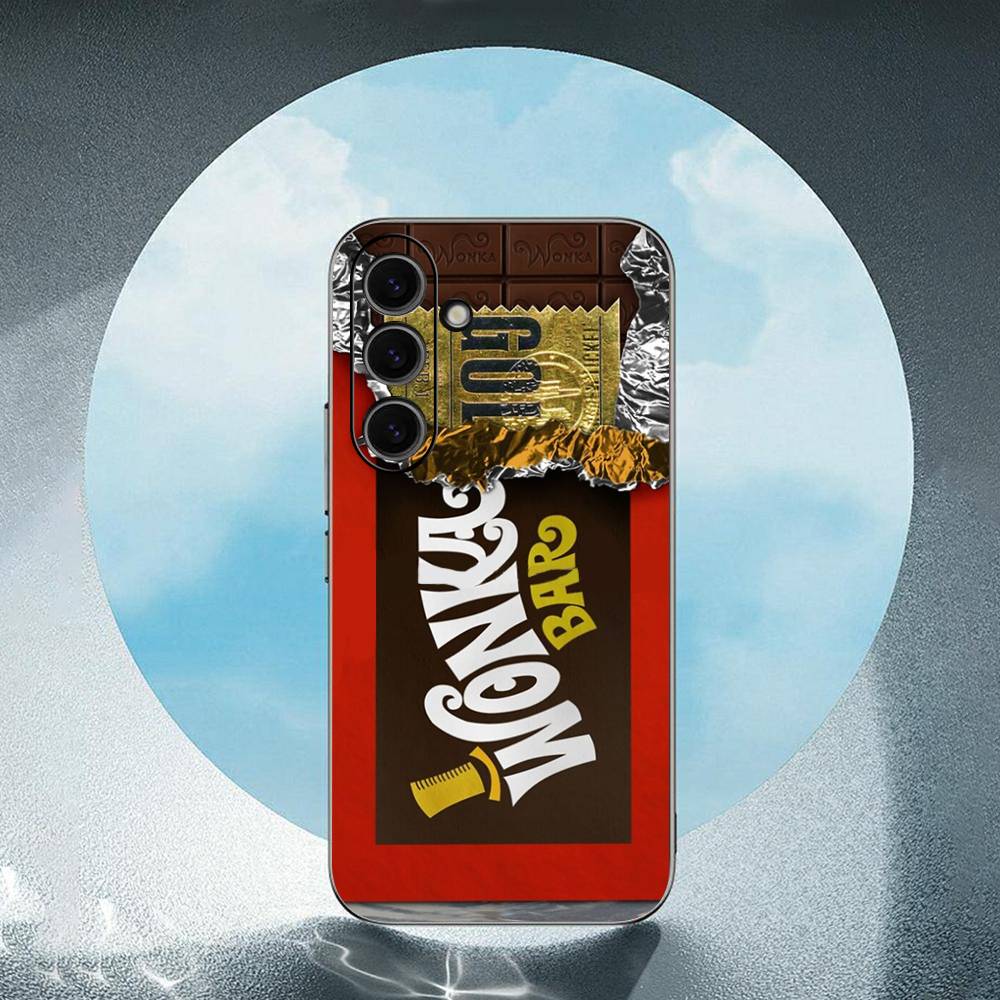 Wonka Chocolate Bar For Samsung Galaxy S23 S24 S25 Ultra S22 Plus S21 Black Soft Case Waterproof Soft Case