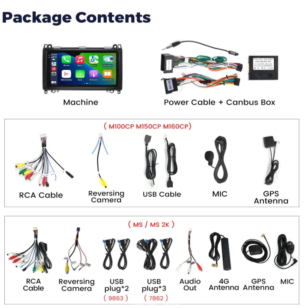 Android 14 Video Player 9'' For Mercedes Benz B200 Sprinter W906 W639 AB Class W169 W245 Viano Vito Car Radio Multimedia GPS DVD