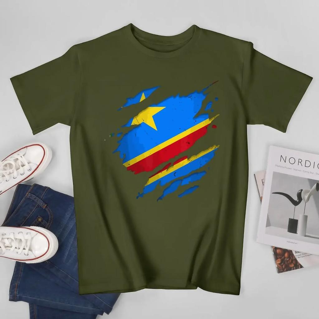 Unisex Unisex Congolese DRC Democratic Republic of Congo Flag Tshirt Tees T Shirts WoUnisex Boys 100 Cotton TShirt